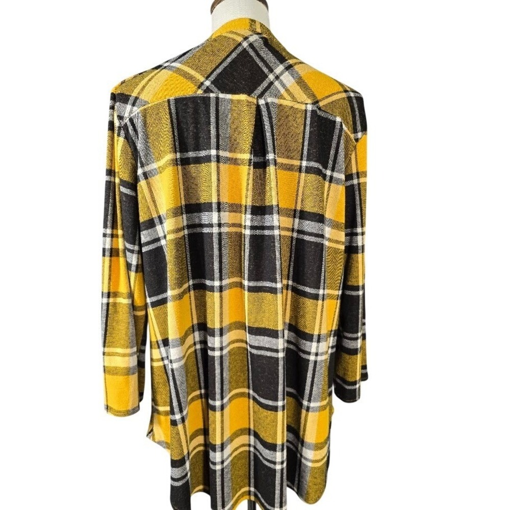 OSO Casuals Womens Yellow Black Plaid Tunic‎ Shirt Top Size XL Long Sleeve Cozy